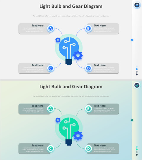 Light Bulb and gear Diagram_2 slides