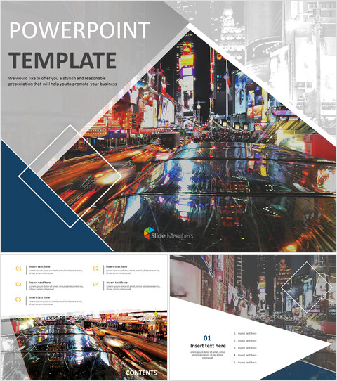 纽约时代广场 - 免费PowerPoint模板_6 slides