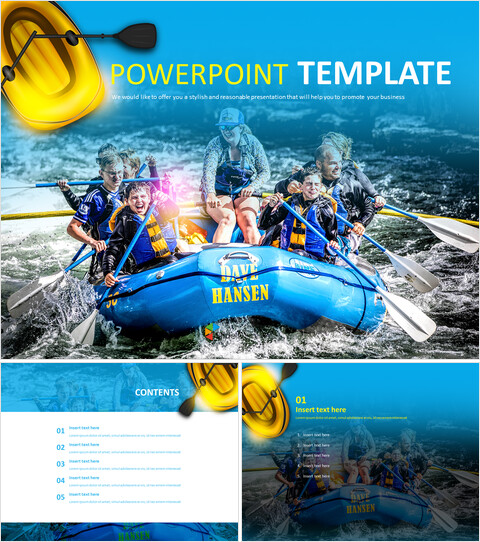 Rafting sul fiume - Campione PPT gratuito_6 slides