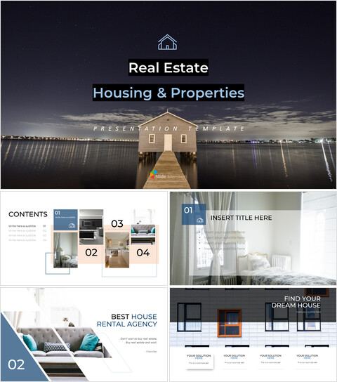 Real Estate (Housing & Propertie) Easy Presentation Template_9 slides