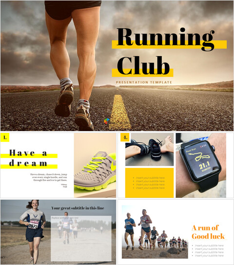 Running Club Facile modello di diapositive di Google_10 slides