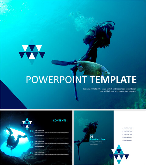 Scuba Diving - Free template design_6 slides