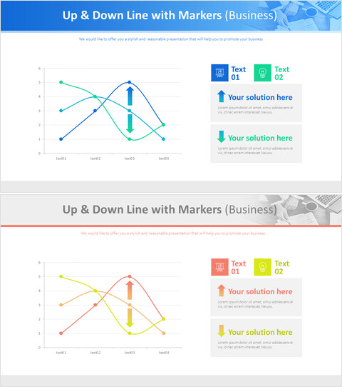 Up & Down Line mit Markern (Business)_4 slides