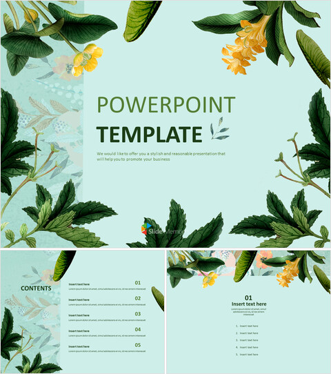 植物 - 免费PowerPoint模板设计_6 slides