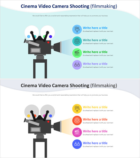 Diagramma di ripresa della videocamera del cinema (produzione cinematografica)_2 slides