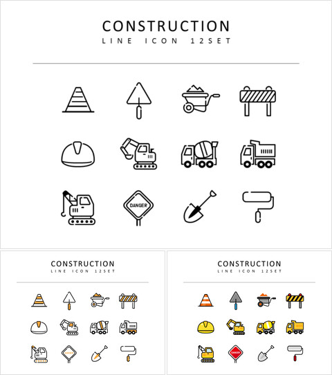 Costruzione Set di icone_3 slides