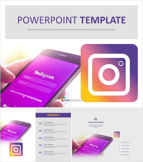 免费PPT模板 - Instagram的_6 slides