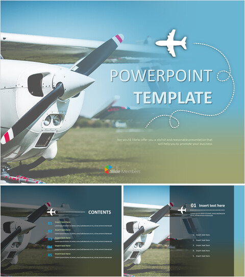 Leichtes Flugzeug - Kostenloses Powerpoint Templates Design_6 slides