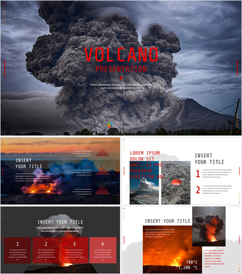 Volcano Simple Google Slides Templates_40 slides