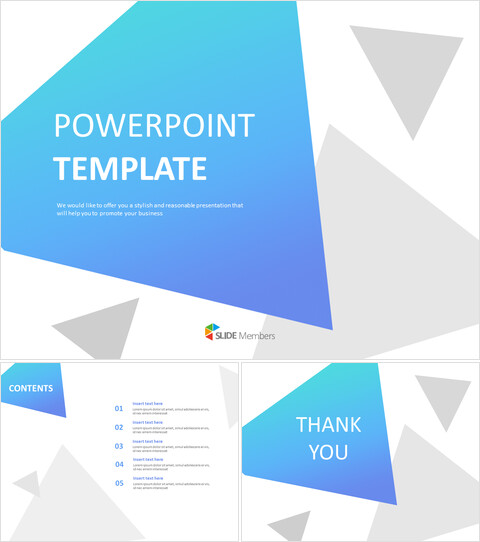 A Big, Blue Triangle With Small Triangles - Free Presentation Template_6 slides