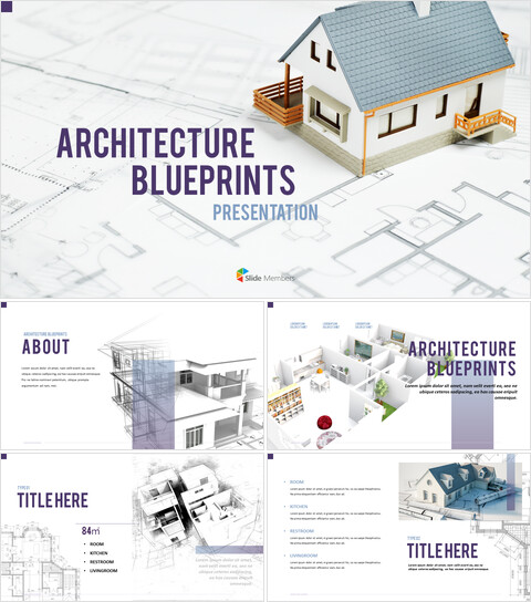 Planos de arquitectura Plantillas de PowerPoint_40 slides