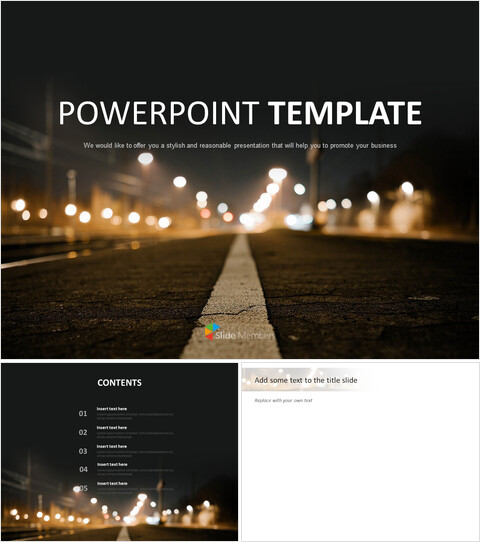 Superstrada nella notte oscura - Download gratuito di Google Slides_6 slides