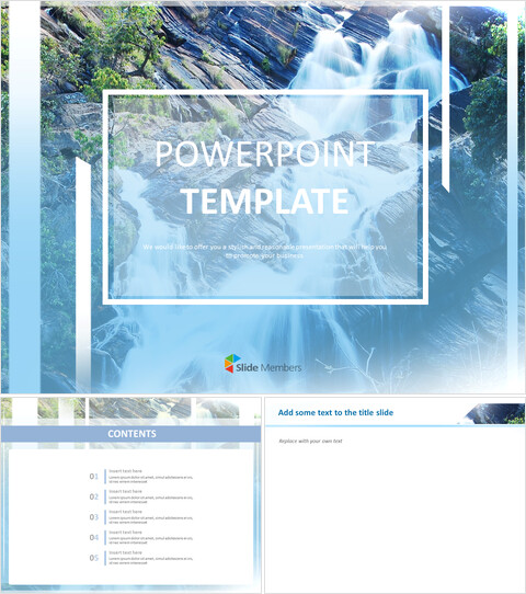プレゼンテーション無料画像 - 新鮮な滝_6 slides
