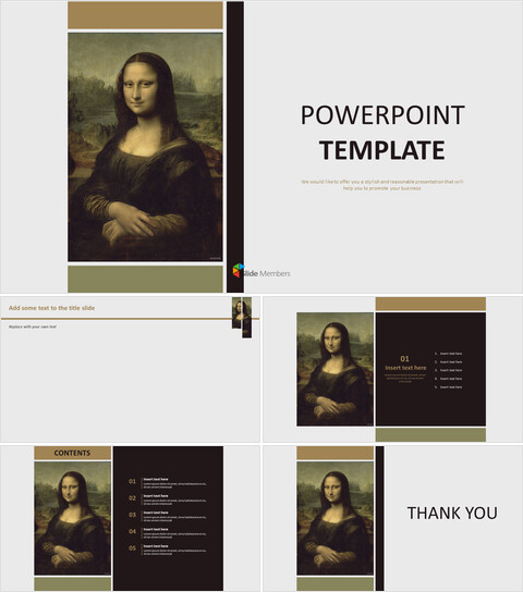 Google Slides online Free - Leonardo da Vinci "MonA Lisa"_6 slides