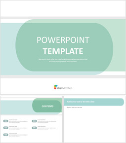 Google Slides en ligne gratuit - Fond vert pastel superposé avec des carrés ronds_6 slides