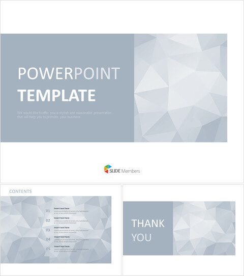 Google Slides Template gratuito - Sfondo Con Motivo Triangled Su Tonalità Di Grigio_6 slides
