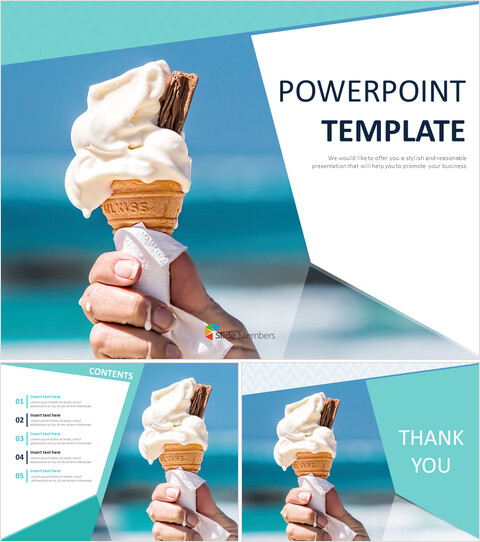 Google Slides Templates Free Download - Icecream in Hot Summer_6 slides