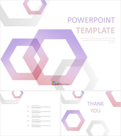 Hexagon Gradated With Purple - Free Images for Google Slides_6 slides