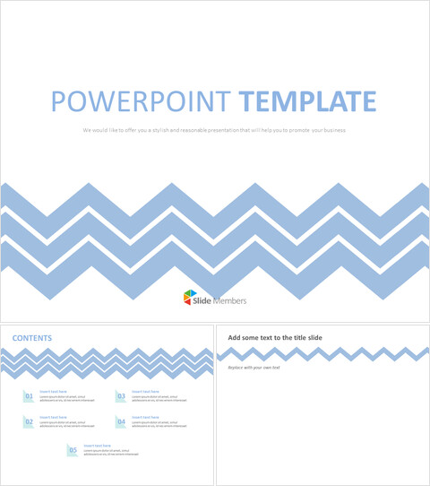 Zigzags azul pastel - Fondos de Google Slides gratis_6 slides