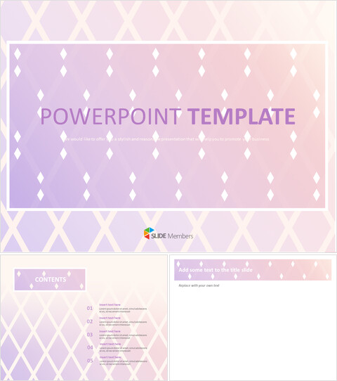 Pastel Purple Gradation With Diamond Patterns - Google Slides online Free_6 slides