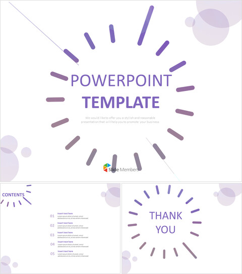 Horloge cerclée violet - Téléchargement gratuit de diapositives google_6 slides