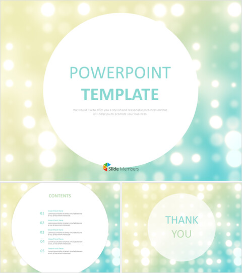 Yellowgreen Blue Background With Spotlights - Google Slides Template Free Download_6 slides