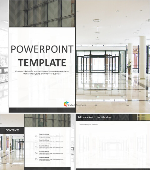 Eine Lobby bei Company - Google Slides Vorlage kostenloser Download_6 slides