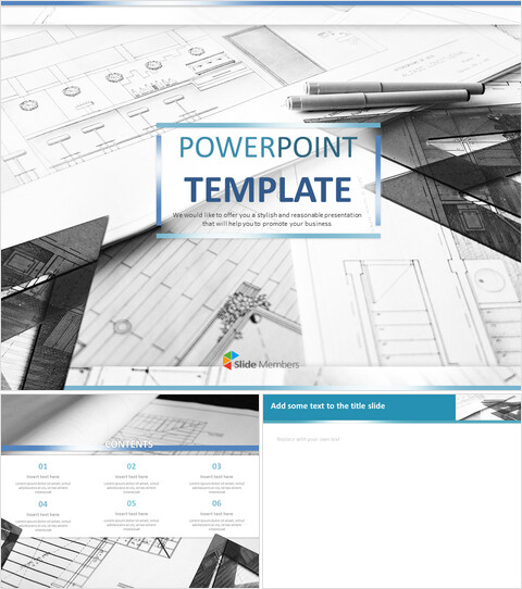 Construction Blueprint - Free Presentation Template_6 slides