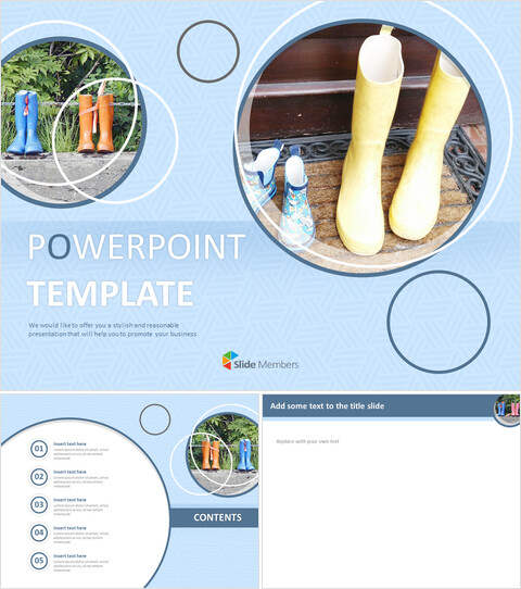 Early Rainy Season and Rain Shoes - Google Slides Template Free Download_6 slides