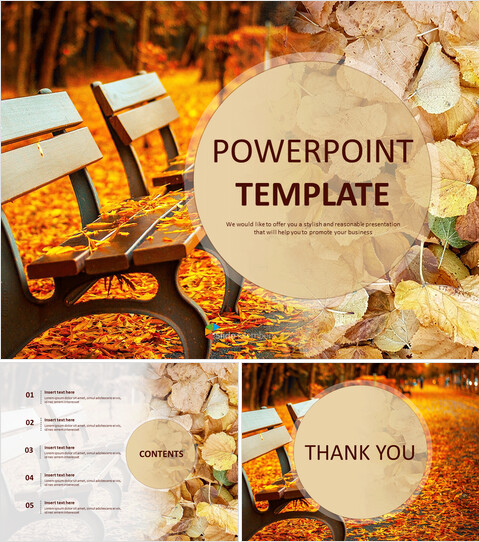 Fall Leaves and Benches - free google slides template Design_6 slides