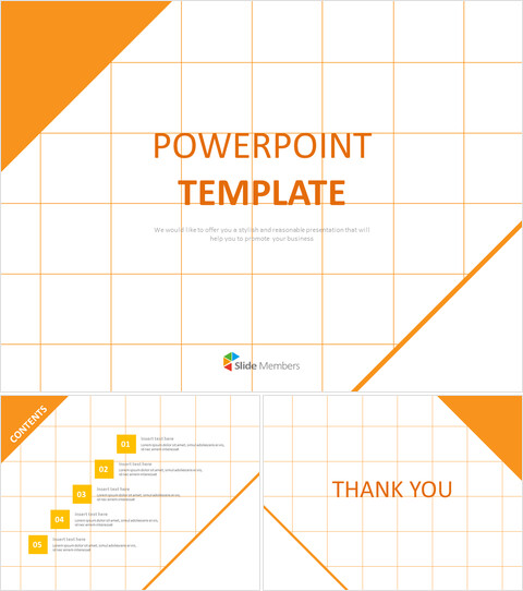 Free Business Google Slides Templates - Grid Patterned Background With Orange Triangles_6 slides