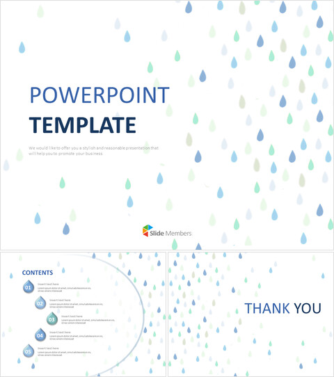 Presentaciones gratuitas de Google - Gota de lluvia verde y azul_6 slides