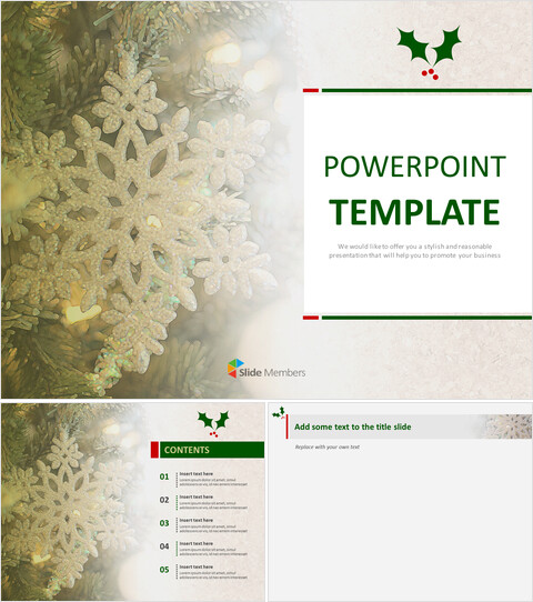 Kostenlose Google Slides Hintergründe - Weihnachtsschneeflocke_6 slides