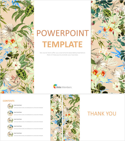 Free Google Slides Templates - Ivory Flower Pattern_6 slides