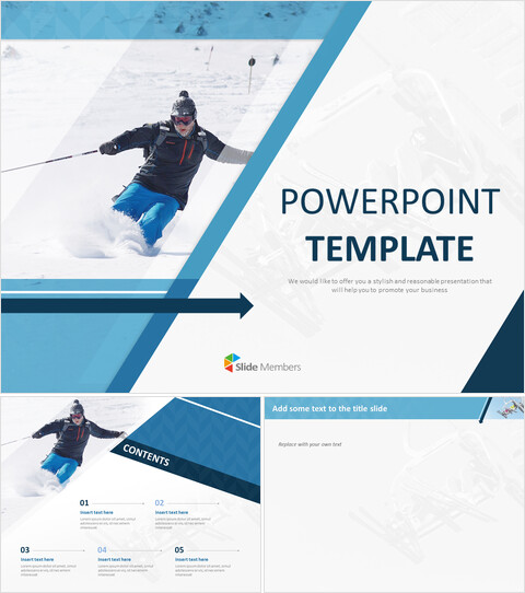 Modelli di diapositive Google gratis - Sciare in inverno_6 slides