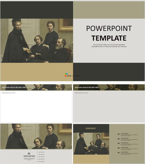 Free Images for Presentations - Henri Jean Theodore Fantin Latour "LA Famille Dubourg"_6 slides