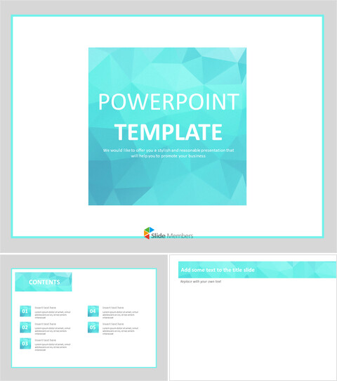 Free Presentation Template - Mint Sparkling Quadrangle_6 slides