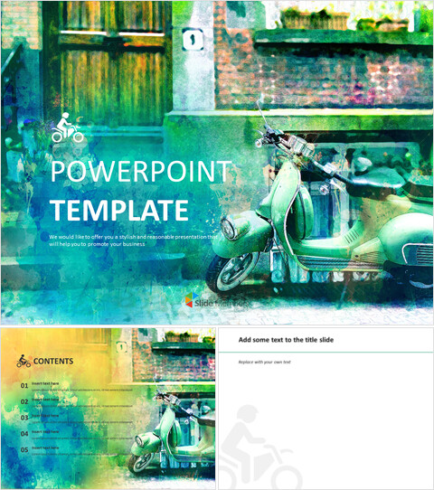 無料プレゼンテーションテンプレート - スクーター_6 slides