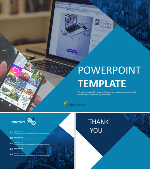 Modello di presentazione gratuito - Social MediA World_6 slides