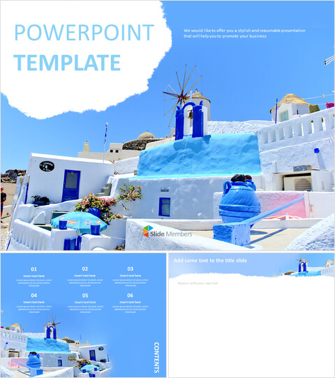 Download gratuito di Google Slifts Immagini - Santorini blu_6 slides