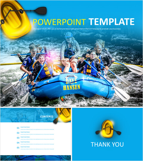 Google Slides Template gratuito - Rafting sul fiume_6 slides