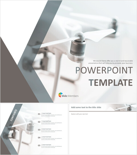 Download gratuito di Google Slides - Drone bianco_6 slides