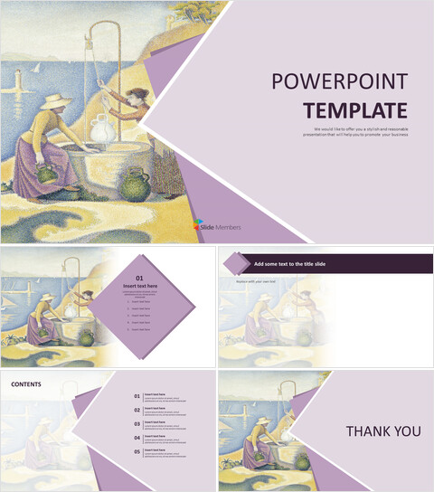 Paul Signac "Femmes au Puits" - Free Images for Presentations_6 slides