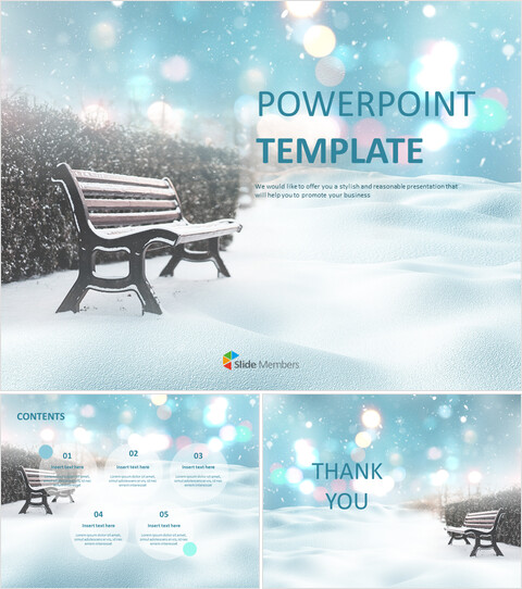 Snowy Bench - Free presentation Templates_6 slides