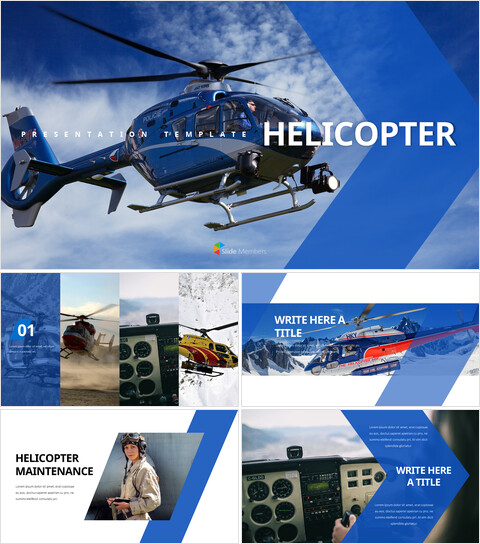 Helicopter PowerPoint layout_40 slides