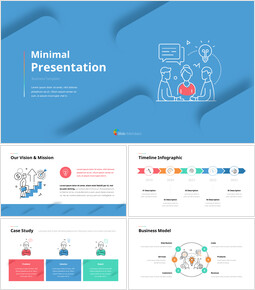 Presentación mínima del icono de línea Diseño de cubierta de PowerPoint_15 slides