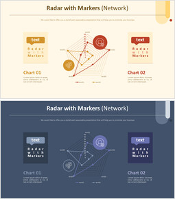 Radar with Markers Chart (Network)_4 slides