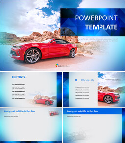無料のPowerPointテンプレートのデザイン - 赤い車_6 slides