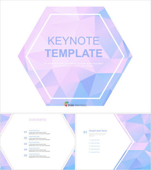 Keynote Templates Free Download - Serenity Rosequartz hexagon_6 slides