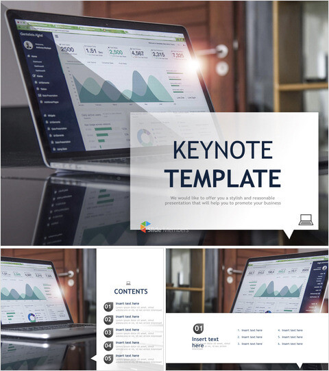 笔记本图表 - 免费主题演示模板下载_6 slides